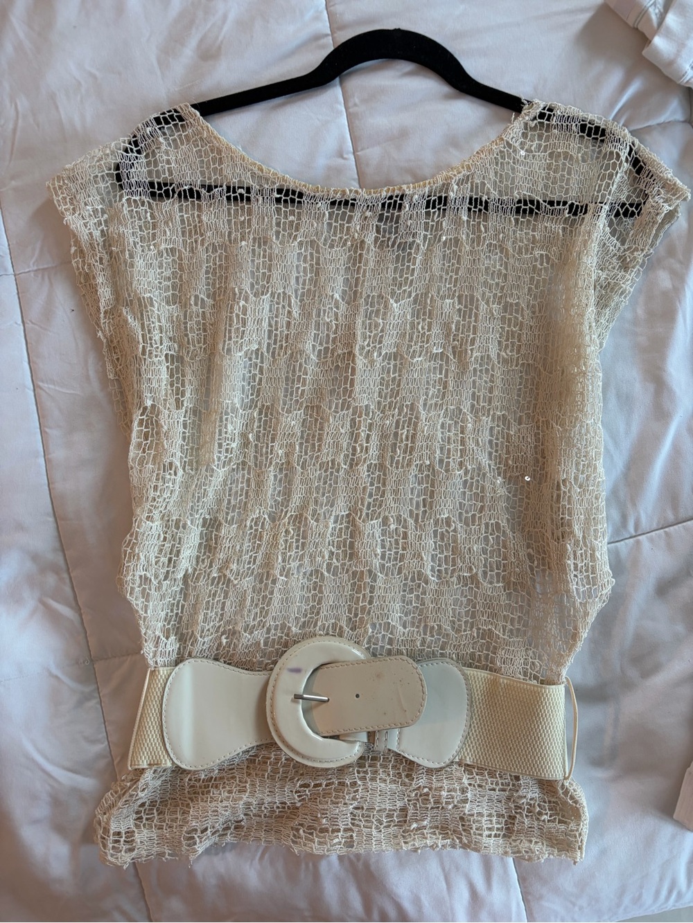 Y2K crochet top with belt